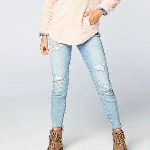 Vintage High Waisted Light Blue Ripped Jeans
